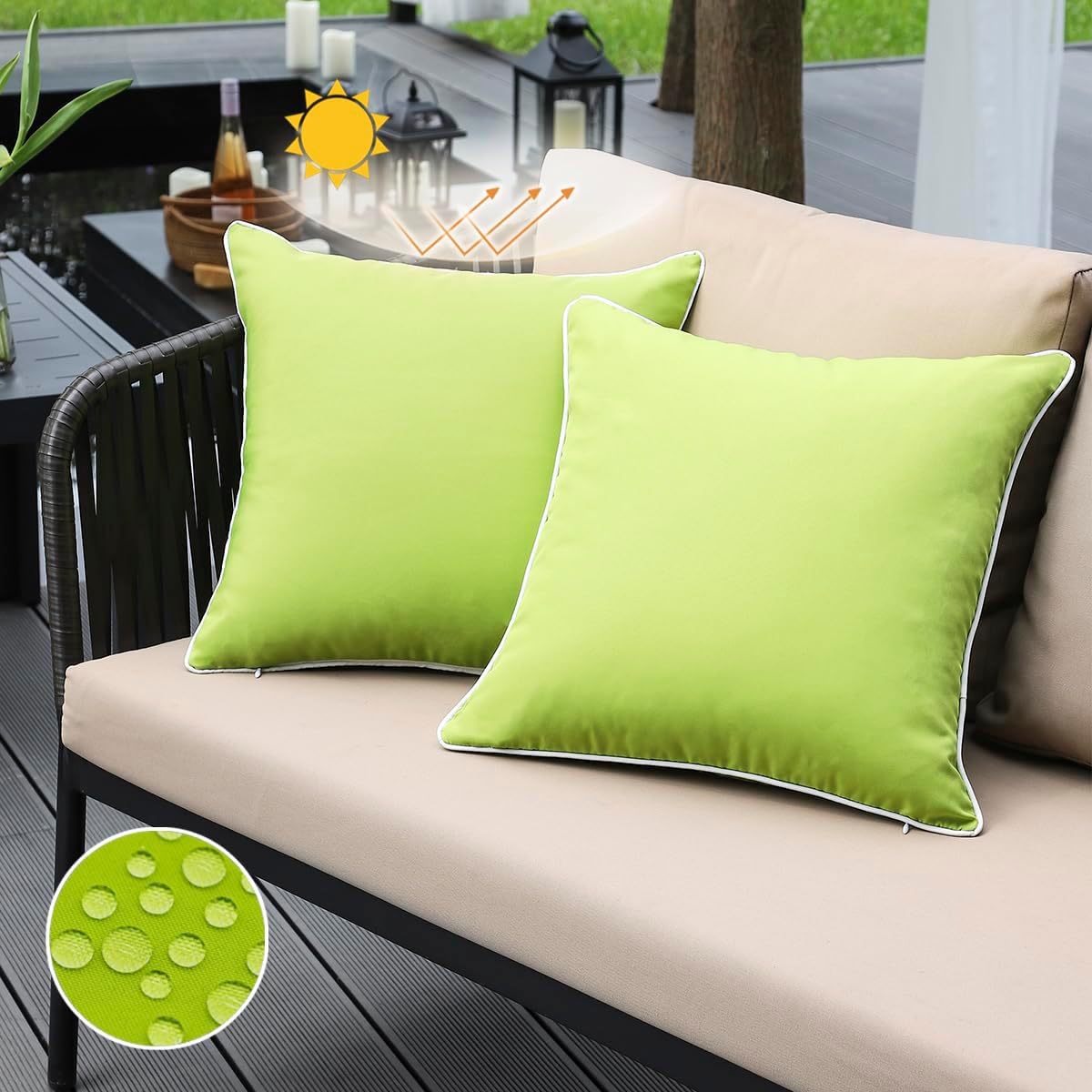 Waterproof Solid Decorative Outdoor Pillow Cover