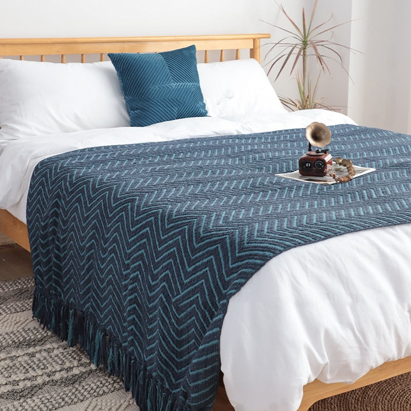 Chenille Knitted Casual Throw Blanket